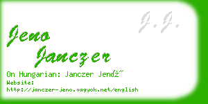 jeno janczer business card